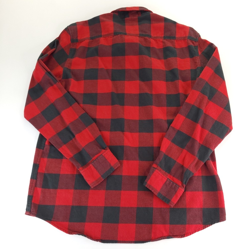 American Eagle Outfitters Shirt Mens Large Red Buffalo Plaid Cotton Button Up - Picture 8 of 9